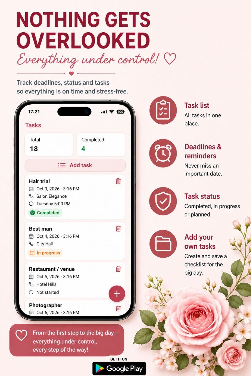 Tasks — nothing gets overlooked